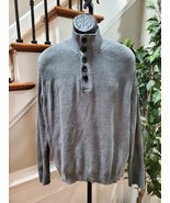 Express Men Solid Gray 100% Cotton Long Sleeve Half Buttons Jumper Size ... - $38.29 CAD