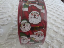 2.5&quot; Wide x 55 Yds. JOLLY SANTA 55% Polyester 45% Metallic WIRED RIBBON - $11.88