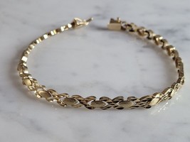 Womens Vintage Estate 14K Yellow Gold Chain Bracelet 7.6g E6390 - £588.63 GBP