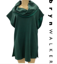 Bryn Walker Pike Poncho Tunic Inlet Green Black Houndstooth Sz XS NWT $184 - $35.49