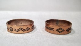 Vintage Bell Trading Post Solid Copper Band Rings - Lot of 2 - K353 - £43.63 GBP