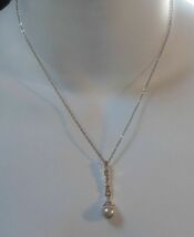 Avon  Rhinestone faux Pearl Pendant Necklace - $16.82