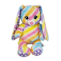 17&quot; Build A Bear Pastel Rainbow Stripes Bunny Rabbit Stuffed Animal Plush Toy - £29.01 GBP