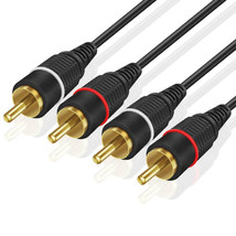 RCA Stereo Audio Cable 2RCA Male Connectors Composite Video Cord Adapter... - £20.39 GBP