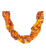 Vintage Baltic Amber Bead Necklace Multi-Strand Twist 30&quot; Screw Clasp 12... - $327.24