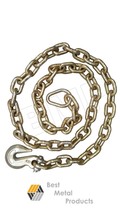 5/8&quot; x 10 ft Tow Chain with Hooks Tie Down Binder Trailer Flatbed Safety G70 148 - £94.39 GBP
