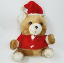 12" Vintage Christmas Musical Light Up Teddy Bear Stuffed Animal Plush Toy Works - $65.55