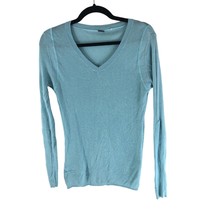 Elie Tahari Womens Sweater Silk Cashmere Blend Thin Knit V Neck Blue L - £11.54 GBP