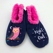 Snoozies Women&#39;s Night Owl Blue &amp; Pink Slippers Medium 7/8 - $12.86