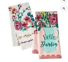 Pioneer Woman Painted Meadow Kitchen Tea Towels Floral Vase 2-pc 18 x 28... - $24.97