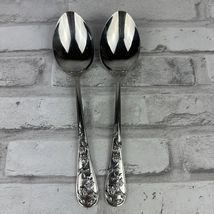 Reed &amp; Barton Queens Garden Stainless Set of 2 Serving Spoons 8.5 Inches - $17.58