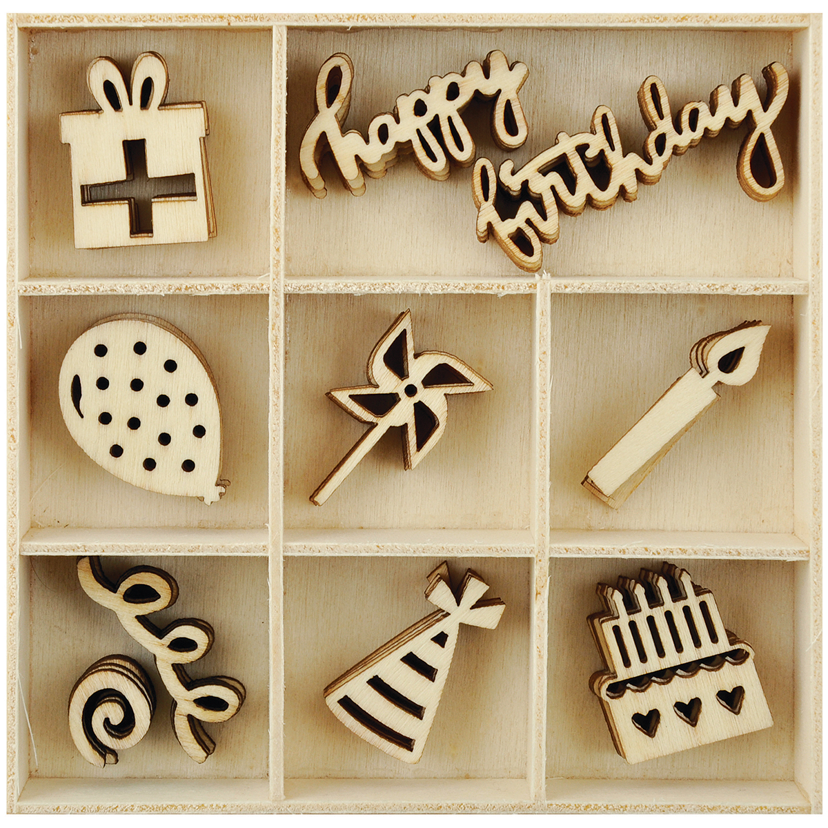 Flourishes Die Cut Wood Pieces Pack Party - $22.41
