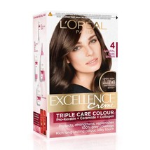 L&#39;Oreal Paris Excellence Creme Hair Color, 4 Natural Dark Brown,(72 ml+100 gm) - £26.22 GBP
