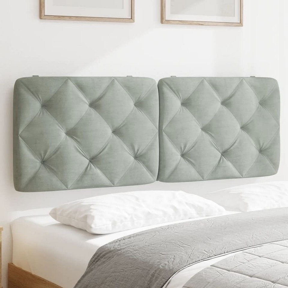 vidaXL Headboard Cushion Light Gray Velvet (100% polyester) 54 in - $111.25