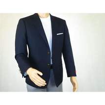 Men's RENOIR Classic Blazer 100% Wool Side vents Metal Buttons Notch 509-2 Navy image 4