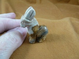(Y-BUR-568) tan Jasper BURRO donkey LITTLE mule gemstone FIGURINE stone ... - $14.01