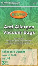 Sanyo Type SC-PU1 EnviroCare Anti-Allergen Vacuum Cleaner Bags w/ closure / 3 pa - £6.79 GBP