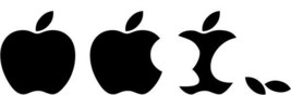 2x Eaten Apple Vinyl Decal Sticker Different colors &amp; size for Cars/Bikes/Window - £3.51 GBP+