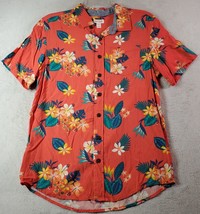 Cat &amp; Jack Shirt Youth Size 16 Multicolor Floral Short Sleeve Collar But... - £9.69 GBP