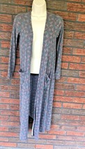 Open Cardigan XS Lularoe Sarah Sweater Gray Long Duster Stretch Jacket P... - £4.53 GBP