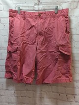 Izod Saltwater Men&#39;s salmon shorts 34 cargo pockets cotton - £11.67 GBP