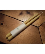100% Natural Beeswax Taper Candles Hand Dipped 12" (approx) Set Of 2 All Natural - $16.83 CAD