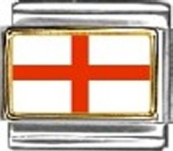 Saint Georges Cross Photo Flag Italian Charm Bracelet Jewelry Link - £6.95 GBP