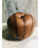 Brown Wooden Style Ceramic APPLE Farmhouse Country Carved 5x5Inches - $268.85 MXN