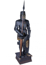 Medieval Gothic Templar Full Suit Of Armor Dark Knight Costume Larp 18 Gauge - £589.33 GBP