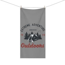 Custom Campfire Tent Mountain Adventure Outdoors Beach Towel - £36.96 GBP