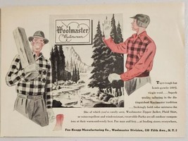 1946 Print Ad Woolmaster Virgin Wool Outerwear Hunting,Fishing Fox-Knapp... - $9.88