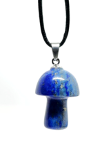 Mushroom Necklace Lapis Lazuli Pendant Crystal Natural Gemstone Spiritual Stone - £4.00 GBP