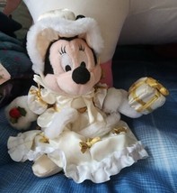 NWT Disney Parks Authentic 12&quot; Holiday Minnie Mouse Vintage Bean Bag Plush 2000 - £79.24 GBP