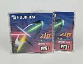FujiFilm Zip 100MB Disk IBM Formatted Lot Of 2 Brand New Factory Sealed - £8.42 GBP