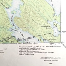 Map Springfield Maine 1931 Topographic Geo Survey 1:62500 22 x 18&quot; TOPO3 - £35.96 GBP