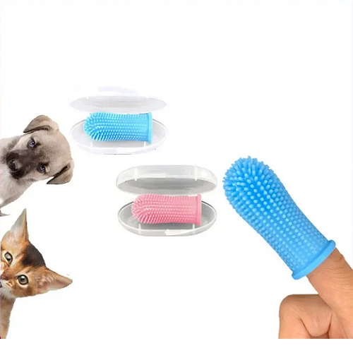 Pet Dog Cat 360º Finger brush Toothbrush Full Surround Silicone Bristles... - $7.95