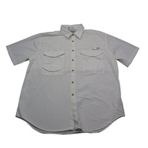 Roundtree &amp; Yorke Shirt Mens L White Authentic Outfitters SS Vented Fish Hunter - $18.69