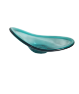 Vintage IKEA Hand Blown Art Glass Bowl Mid Century Modern Swedish Aqua H... - $37.83