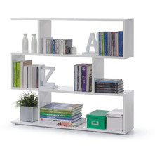 Zing Short White Gloss Bookcase - £90.75 GBP