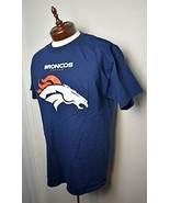 Majestic NFL Team Denver Broncos Navy Blue Short Sleeve T-Shirt - Men&#39;s L - £13.59 GBP