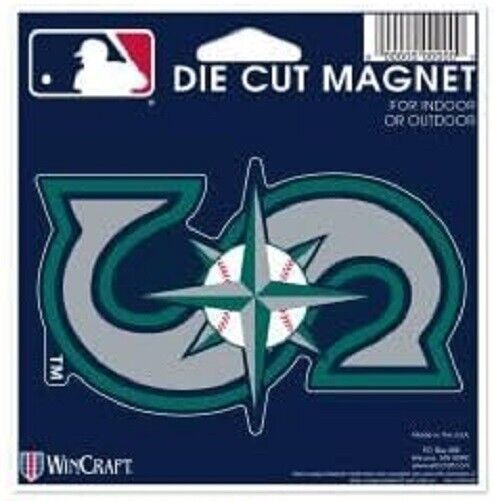 MLB Seattle Mariners 4 inch Auto Magnet Die-Cut Logo by WinCraft - £12.48 GBP