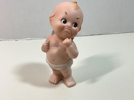 Lefton Kewpie Doll KW143 Porcelain Figurine Frowning Baby Boy In Brief 5" Tall - $24.00