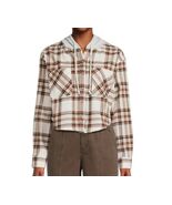 No Boundaries Women&#39;s Full Sleeve Hooded Flannel Cropped Top - $15.00