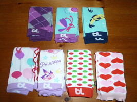 7 Pairs Baby Leggings Toddler Arm Warmers 2-4T Nwot Fish Butterfly Argyle Heart - £19.89 GBP