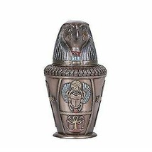 Ebros Ancient Egypt Gods and Deities Qebehsenuef Canopic Jar Urn Statue 5.75&quot;H - £23.17 GBP