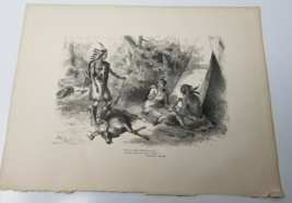 Hiawatha&#39;s Wooing Woodcut Print Tear Sheets Native American FOC Darley Antique - £8.33 GBP