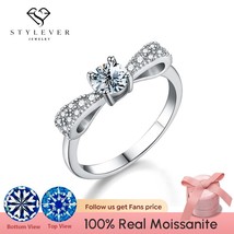 0.5CT Luxury Moissanite Elegant Wedding Bow Knot Rings for Women 925 Sterling Si - £42.07 GBP