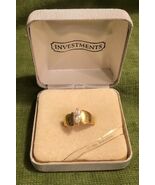 Gold Plated Wedding Band with Cubic Zirconia stone - $114.00