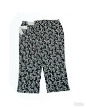 Christopher &amp; Banks Pineapple Leaf Print Black Signature Crops New With ... - £21.97 GBP