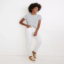 NWT Womens 25 25x29 1/2 Madewell 10&quot; High-Rise Skinny Jeans in Pure White - £30.78 GBP